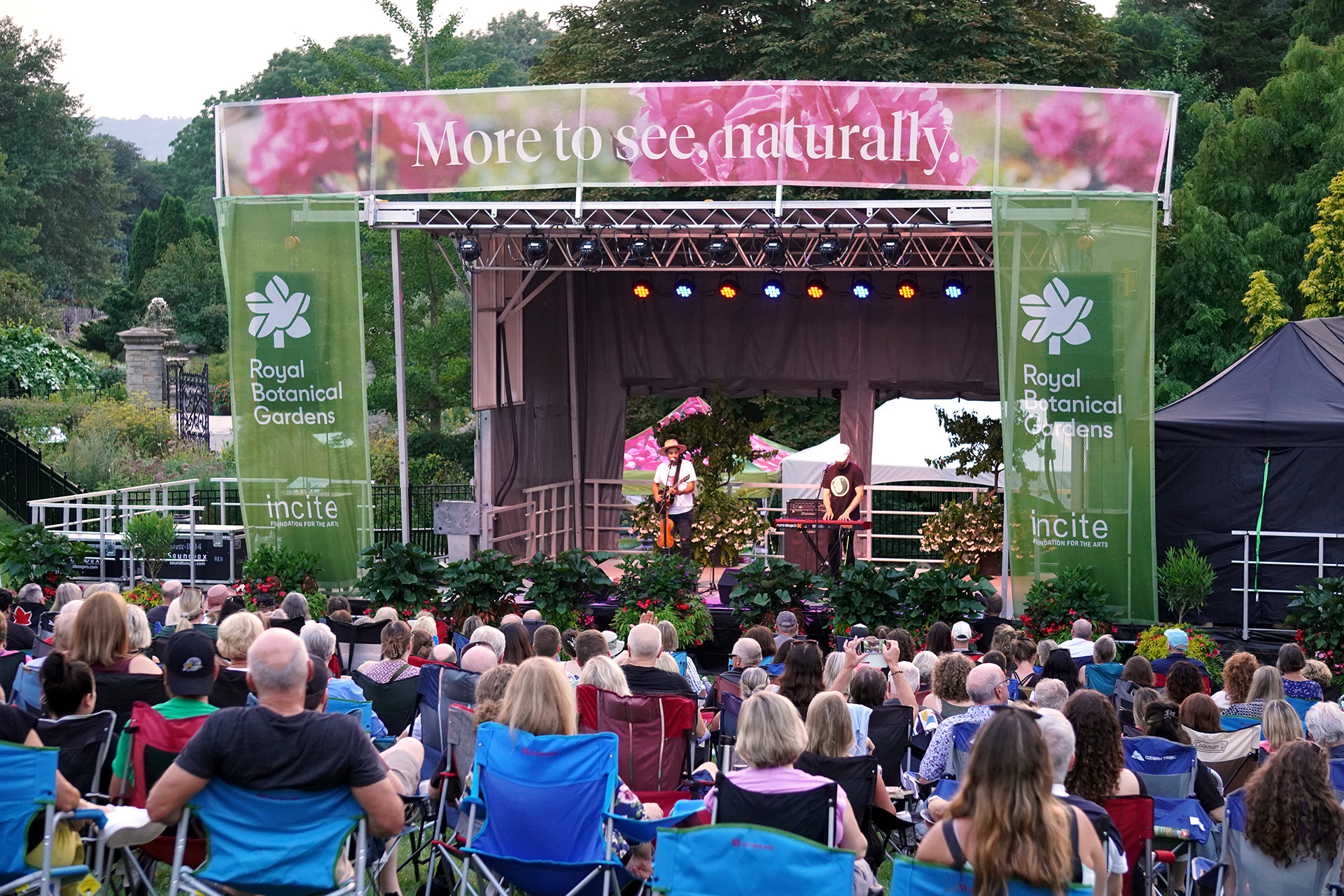Concerts on an outdoor, temporary stage in hendrie park