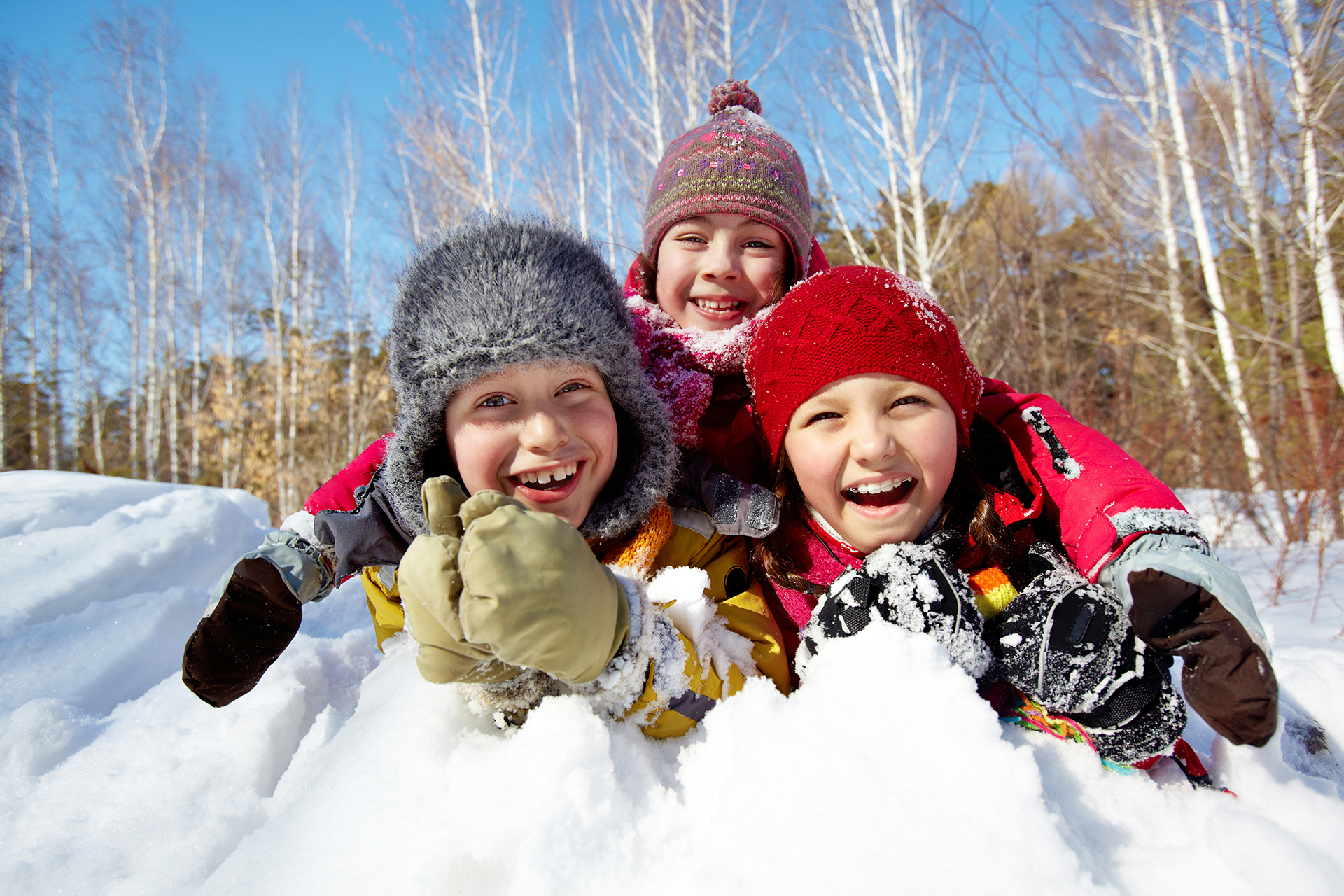 Children playing in the snow