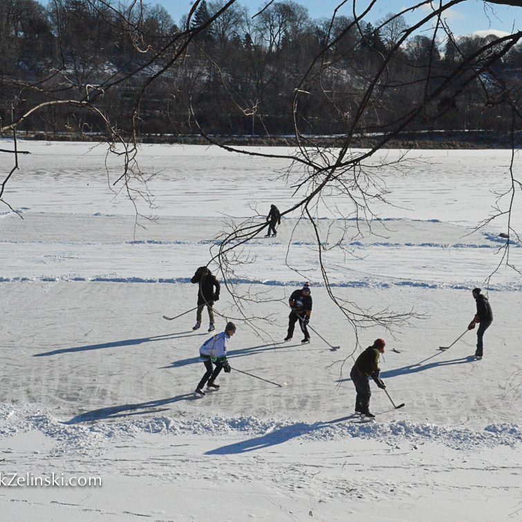 group skating and playing hockey at princess point - markzelinski.com